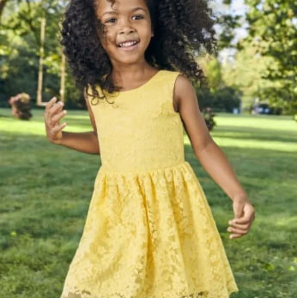 yellow lace fit and flare dress Amarra 89331 main image 0